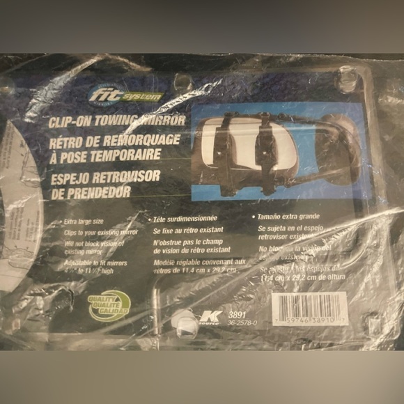 Fit System 3891 Deluxe Universal Clip-on Trailer Towing Mirror.  New - Picture 7 of 7